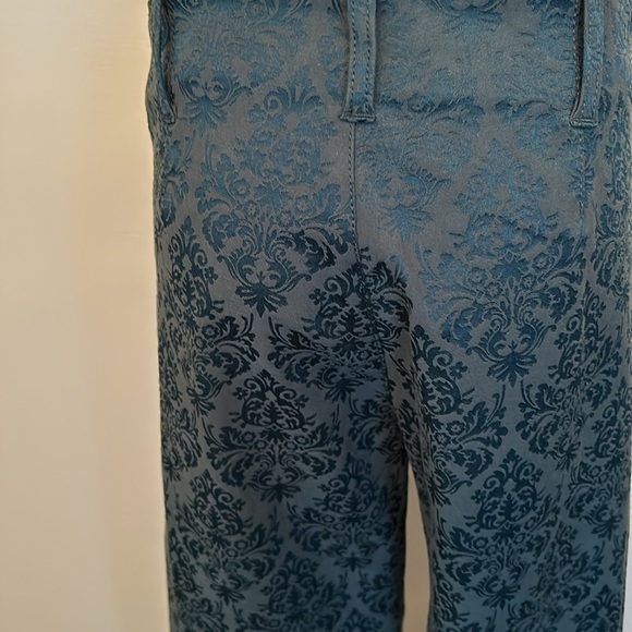 URBAN OUTFITTERS Lace Up dark green Damask print Pants size 4 - Picture 9 of 14